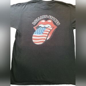 Zzzz Face And Rolling Stones Black Graphic T-Shirt Adult Med